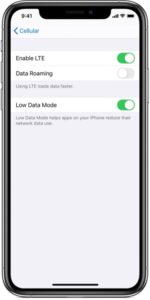 enable ios low data mode to save money
