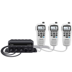 icom m510bb with three command mic ports and 1 included white commandmic