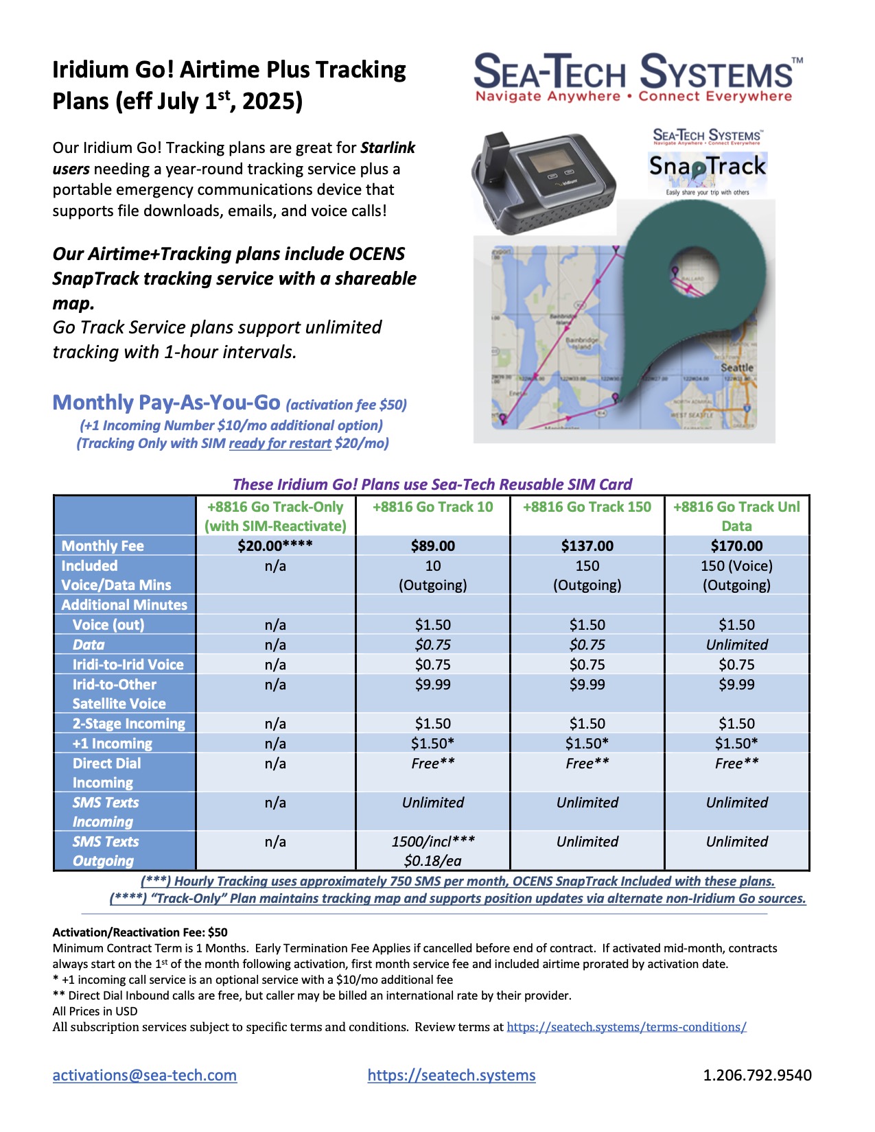 iridium go tracking service plans 2025 july